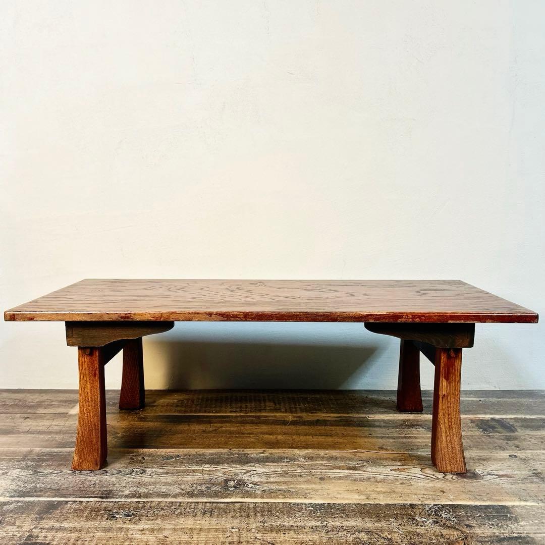 昭和中期 昭和レトロ ちゃぶ台 文机 木製 古家具 折りたたみ スプリング構造