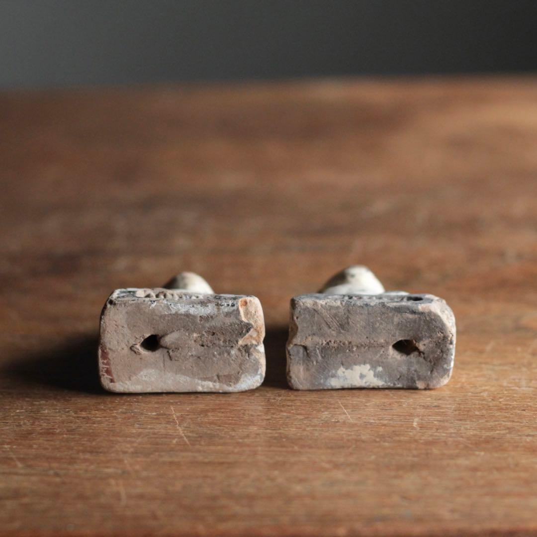 獅子 と 狛犬 土人形 郷土人形 民芸 古美術 古道具 アンティーク