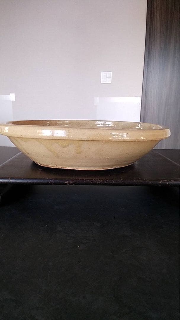 瀬戸石皿　瀬戸焼 アンティーク 古道具 茶道具 黄瀬戸 古民芸 煎茶器