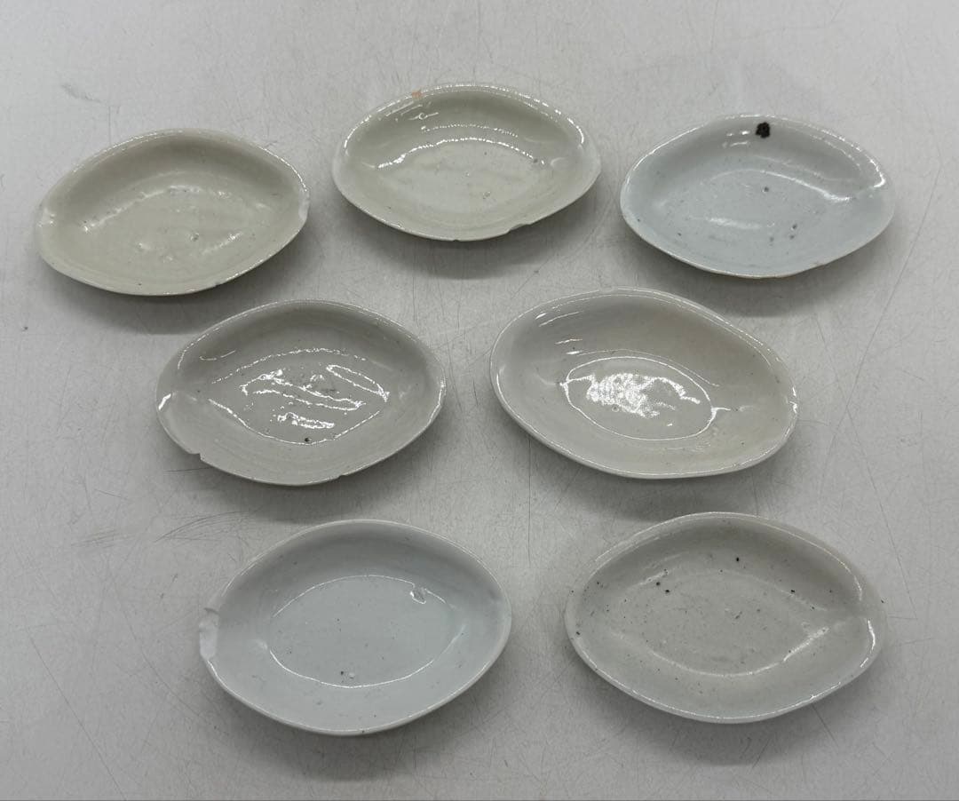 時代　白磁　菱形小皿7点　豆皿　送料込み260131