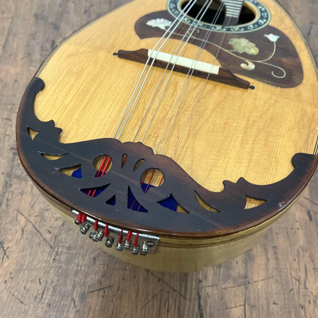 昭和レトロ ビンテージ マンドリン 7弦 4コース 豪華装飾 彫刻 螺鈿 貝細工