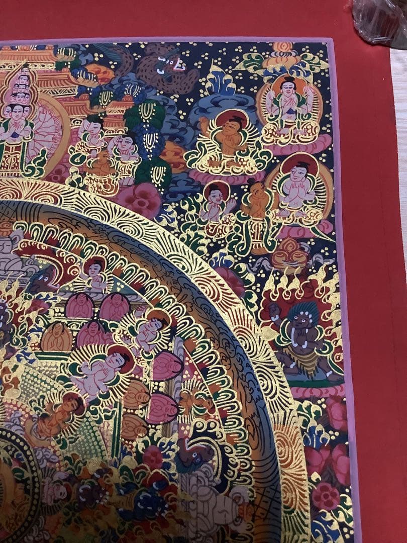 《 チベット密教　新品　1点物 》 手描き　曼荼羅　仏陀　釈迦　仏画　仏教　f8
