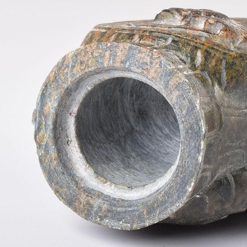 水芙蓉　中国　玉石彫刻　神獣型壷　V　R8307