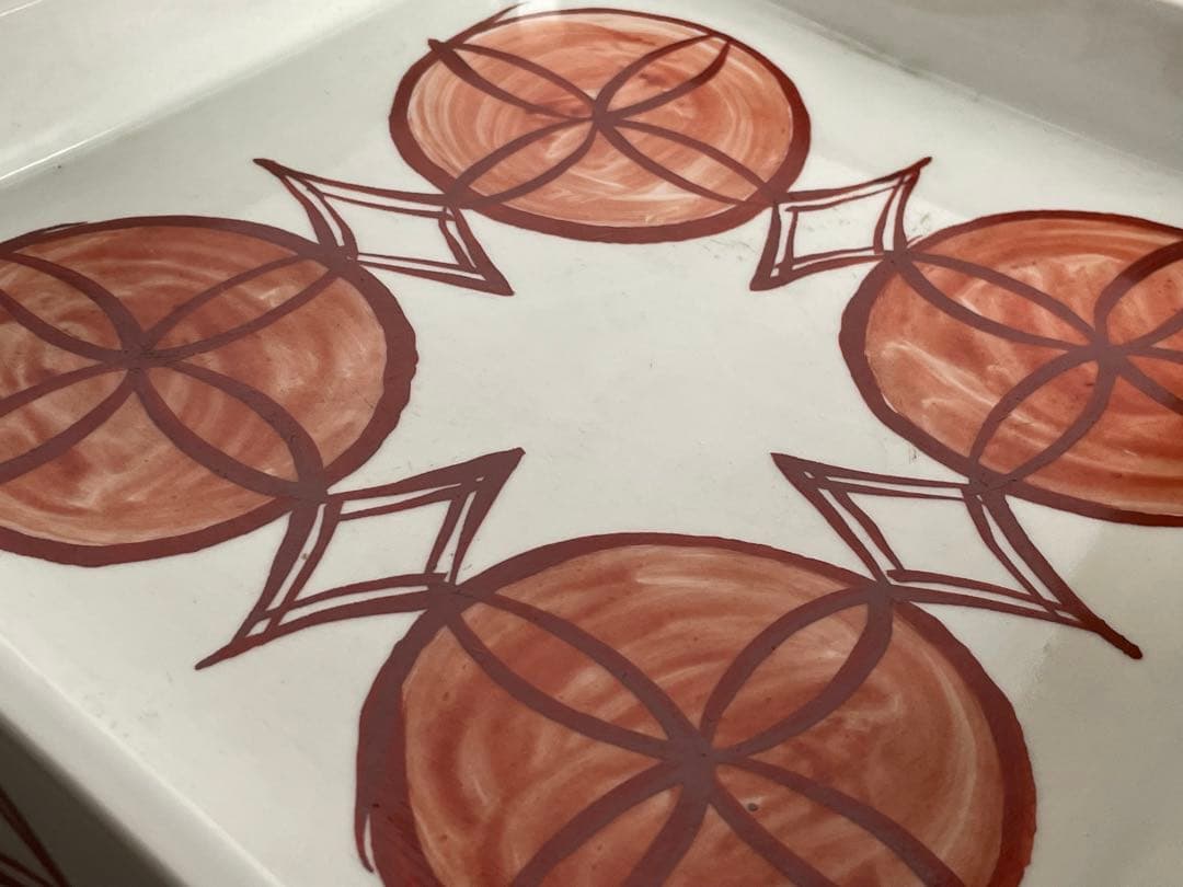 #2陶芸家　上田恒二　木野皿山　赤絵　角皿　折敷　盆　民藝　船木研兒　河井寛次郎