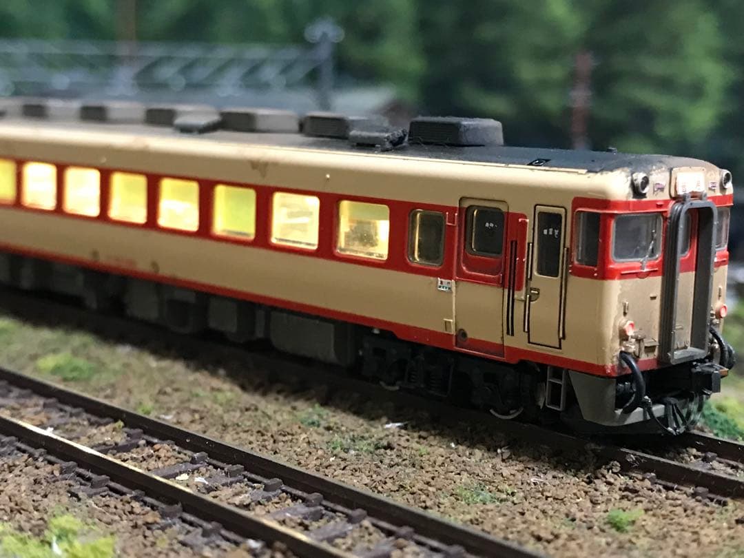 国鉄キハ58 福知山行き ウエザリング加工 室内塗装 室内灯入り　精密加工品