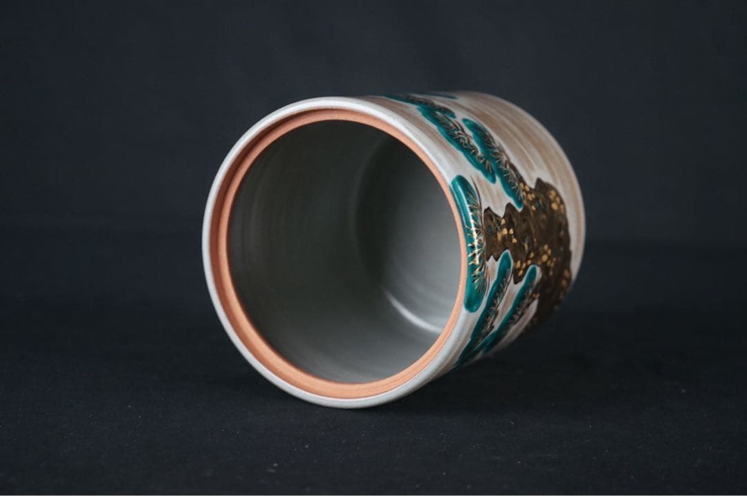 鳴滝窯 橋本城岳 乾山写 老松 水指 共箱 布付 茶道具 美品