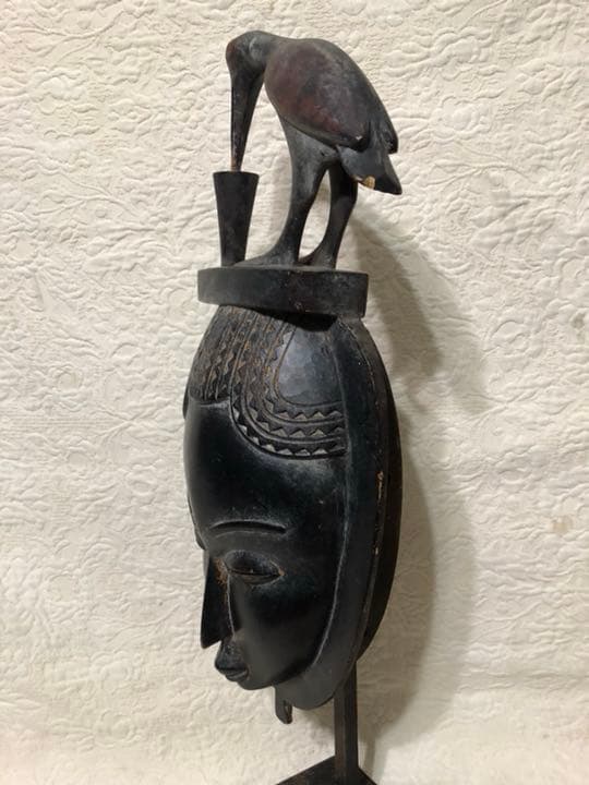 アフリカ コートジボアール バウレ族木彫仮面値引きしました