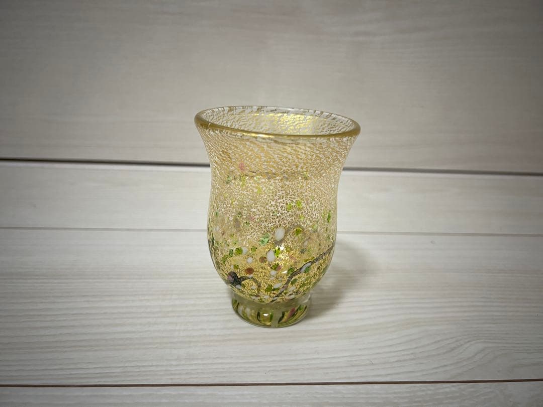 黒木国昭 金彩 ぐい呑み 光琳 琳派 綾切子 ガラス工芸