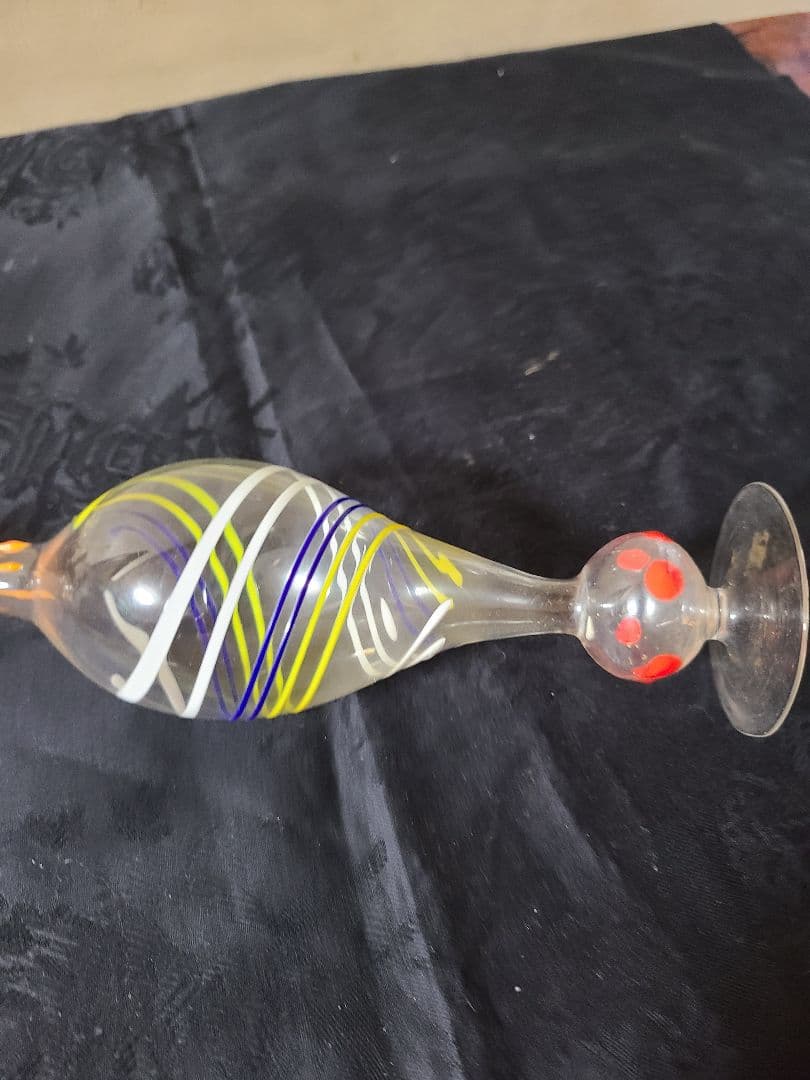 アンティークビミニガラスの花瓶