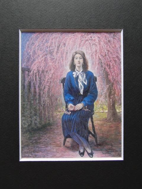 仲川美津技、【花の季節】、希少な額装用画集より、美品、新品額装付