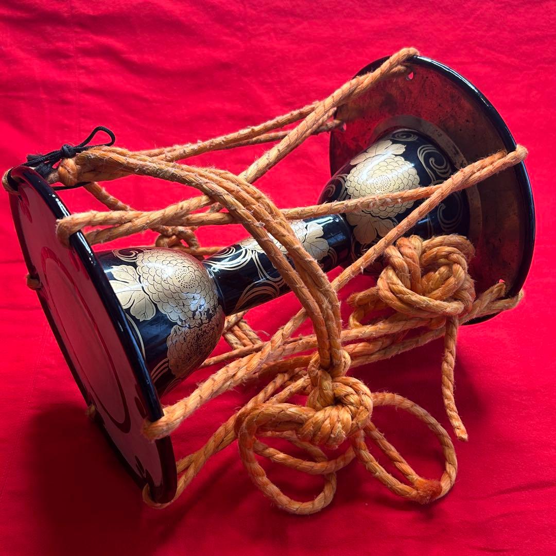 小鼓 蒔絵　本皮　和楽器 打楽器 締太鼓 能 歌舞伎 伝統芸能 雅楽