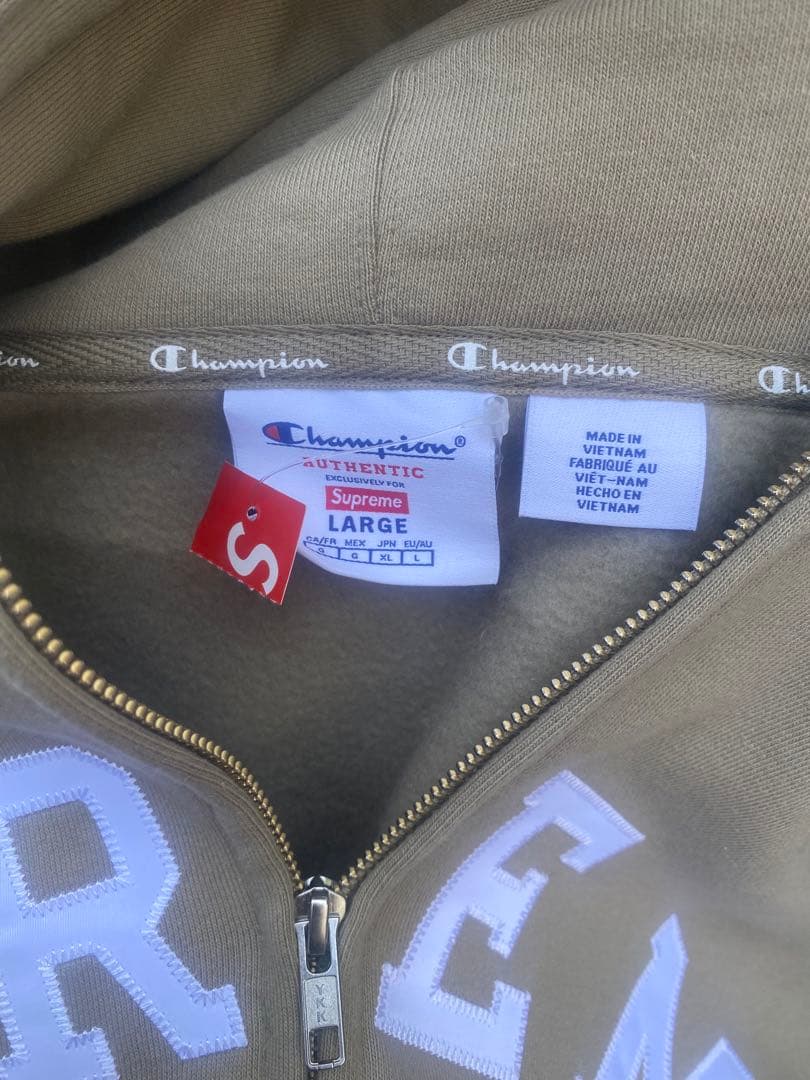 スケートボード Supreme x Champion Zip Up Hooded \"Tan\"