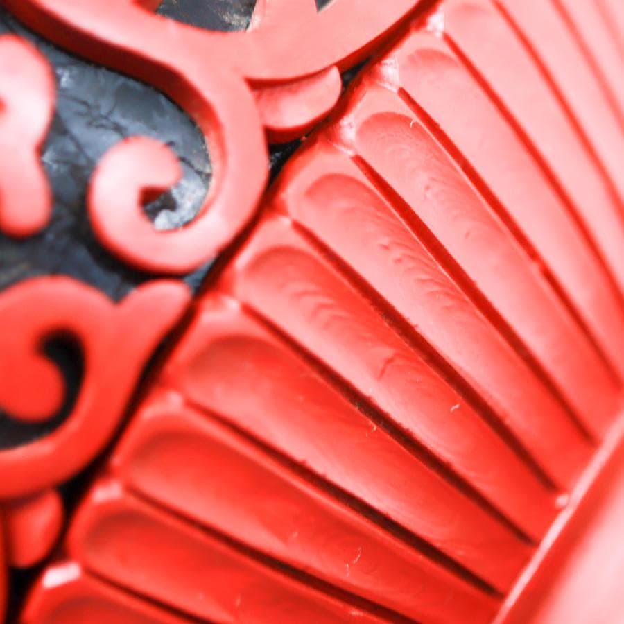 紫禁城 中国堆朱 七宝花瓶 25cm