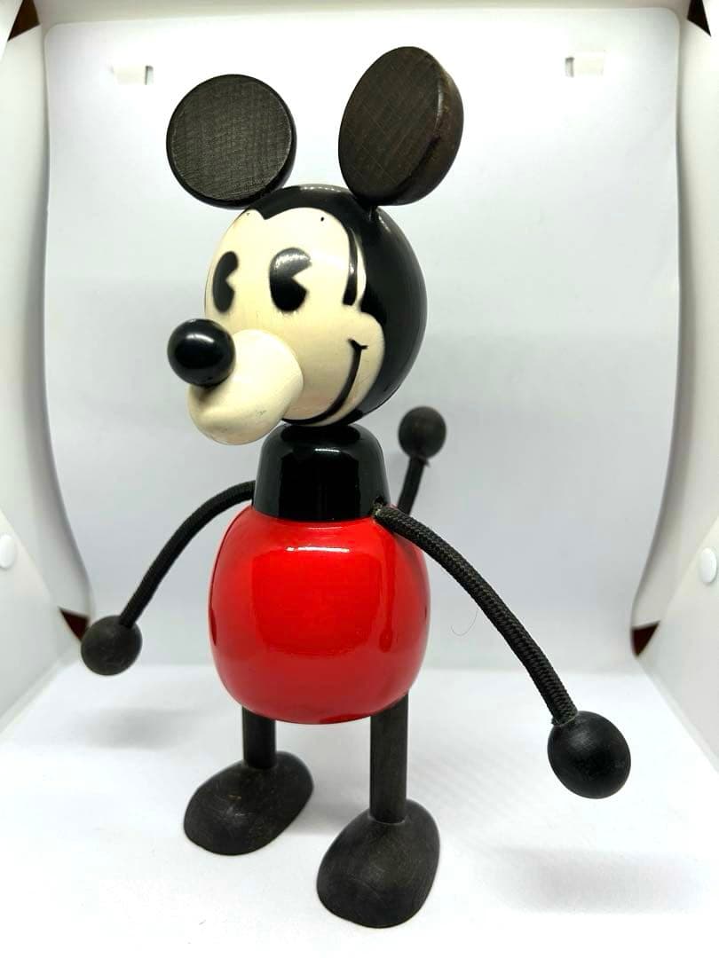 木製ミッキーマウスフィギュア　貯金箱　vilac ミッキーオブジェ