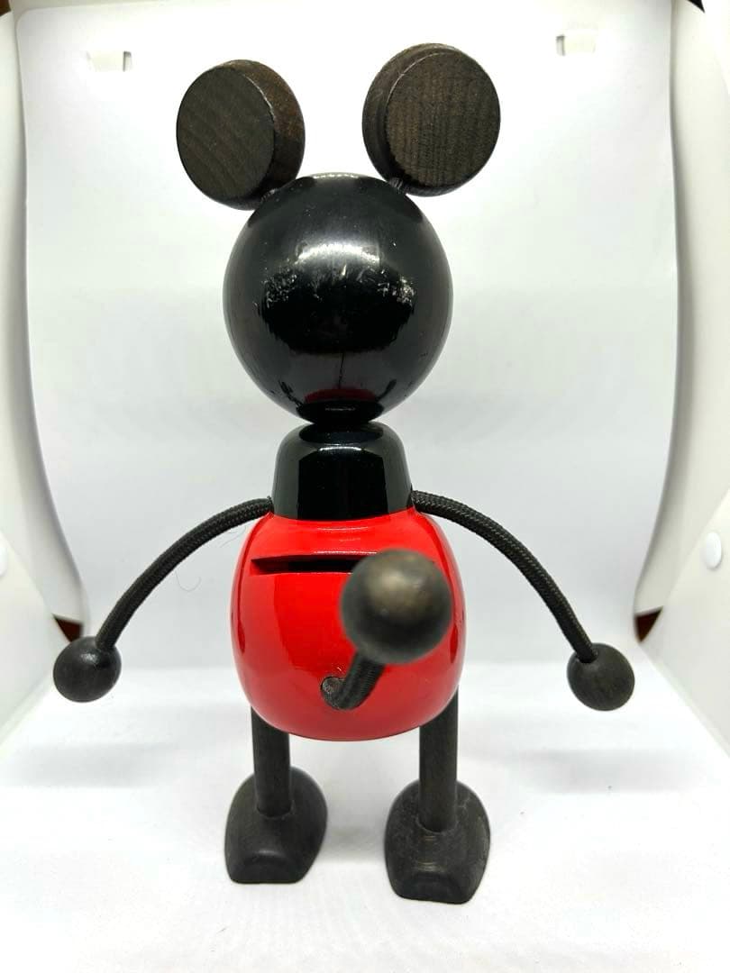 木製ミッキーマウスフィギュア　貯金箱　vilac ミッキーオブジェ