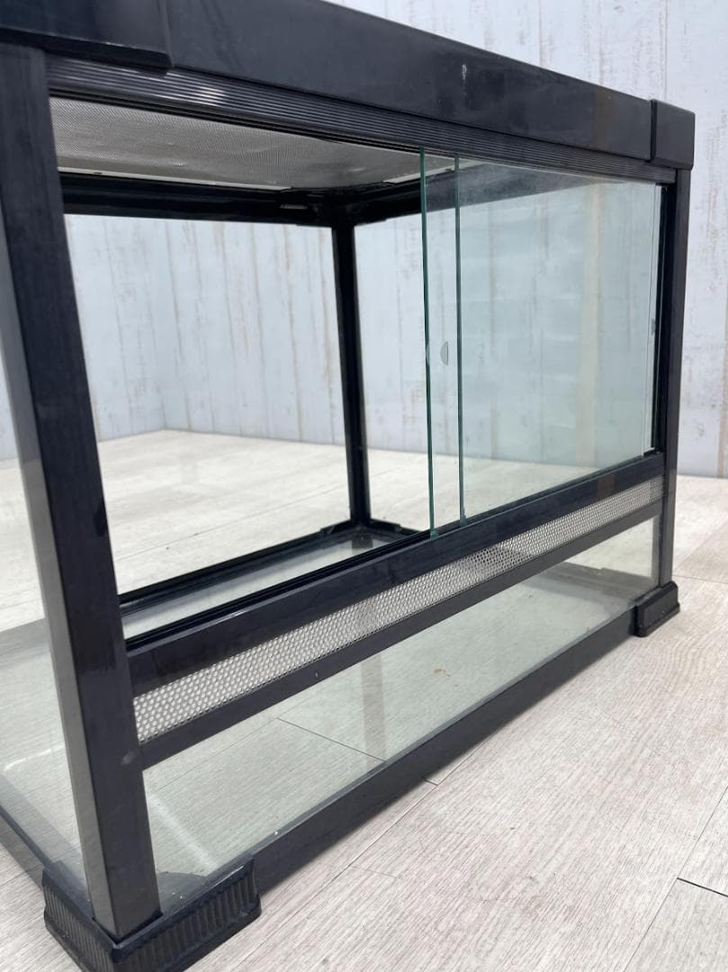 爬虫類ケージ ガラス製 メッシュ蓋 58.5×44×45㎝ 飼育ケース