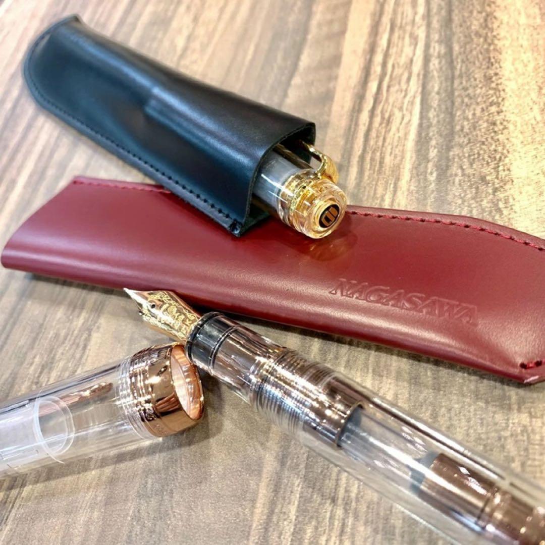 NAGASAWAオリジナル万年筆ギアスケ 【F】ピンクゴール スケルトン