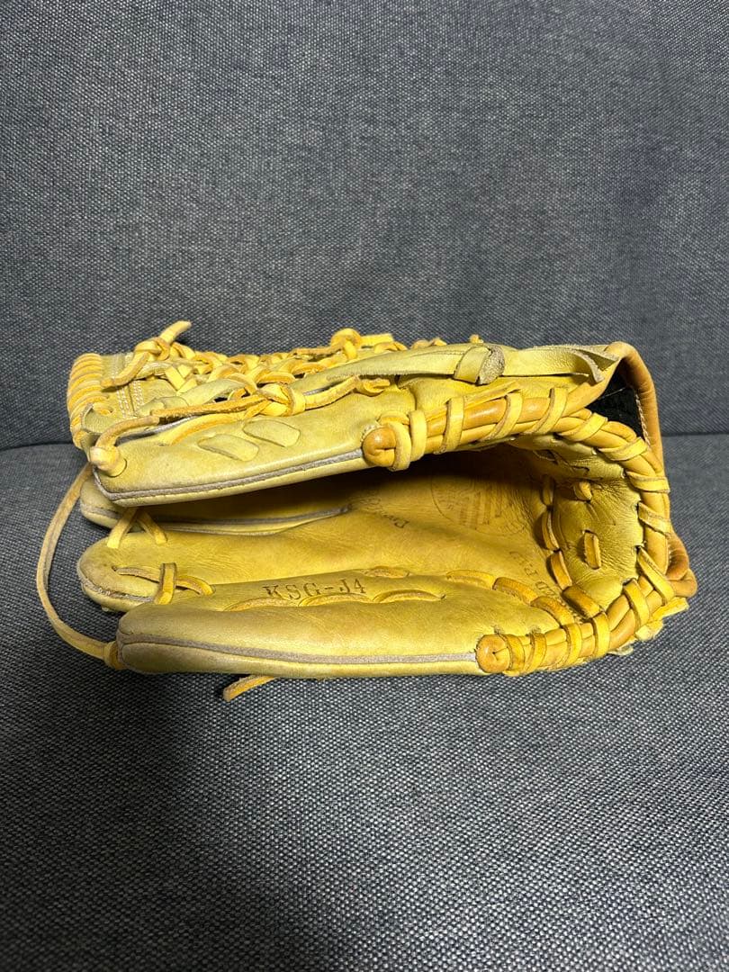 久保田スラッガー 少年用 左 軟式グローブ イエロー KSG-J4 中古 左投げ