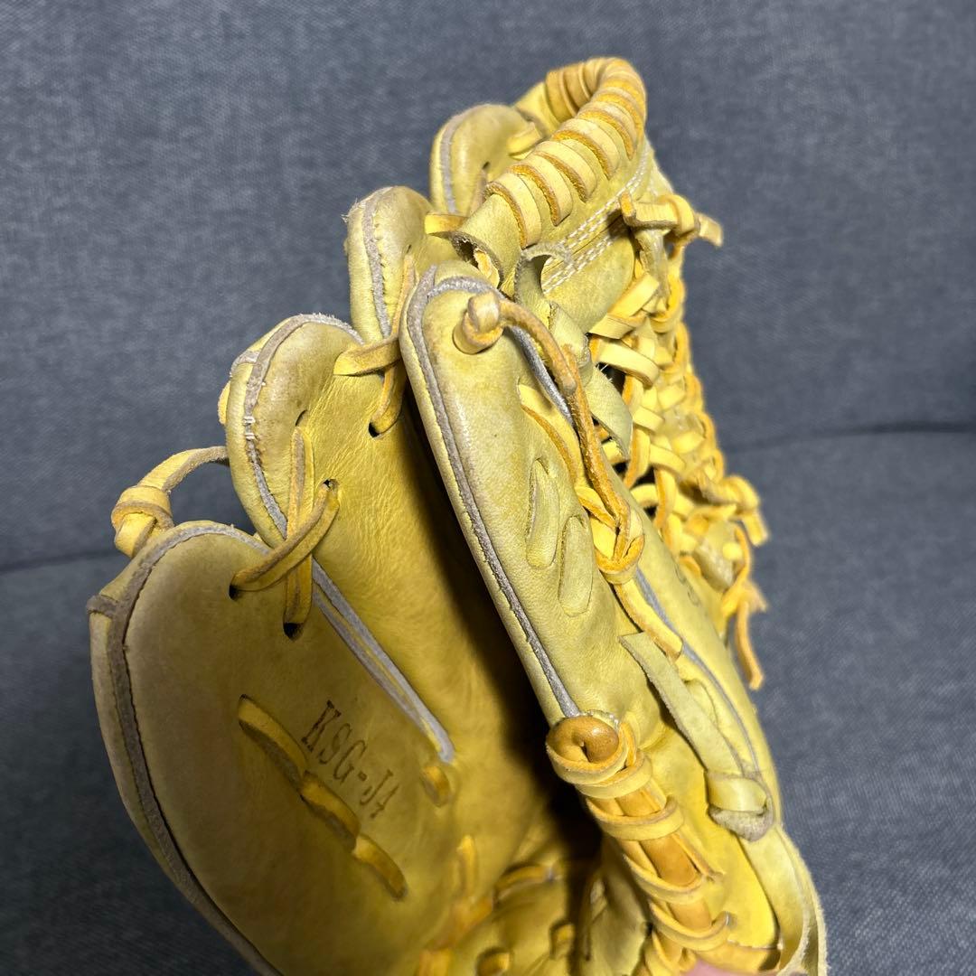 久保田スラッガー 少年用 左 軟式グローブ イエロー KSG-J4 中古 左投げ