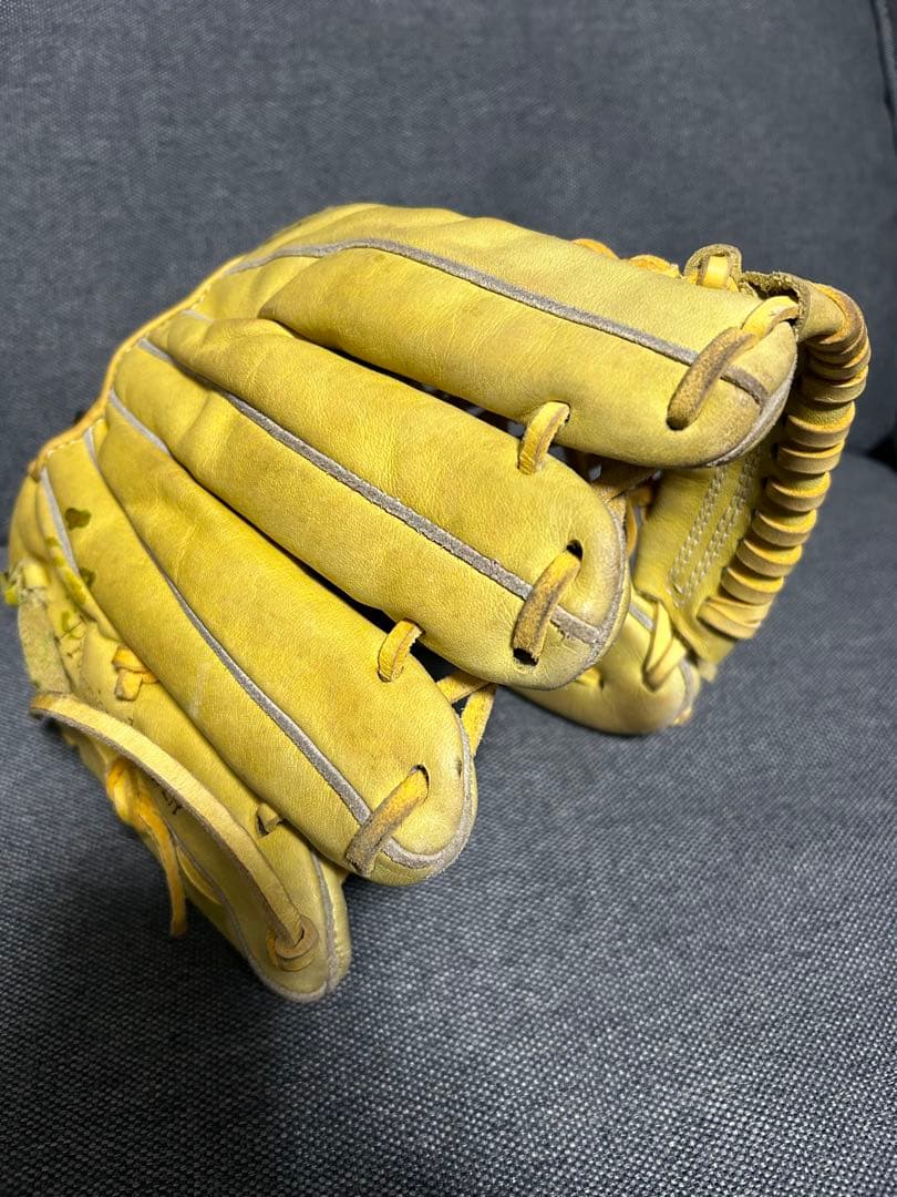久保田スラッガー 少年用 左 軟式グローブ イエロー KSG-J4 中古 左投げ
