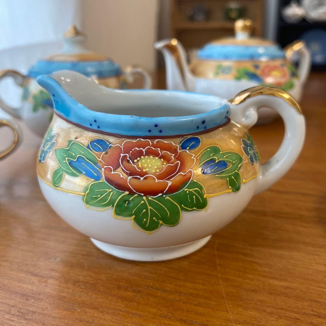 オールドジャパン　英国里帰り　ラスター彩　盛り上げ　チルドレンズ　ティーセット