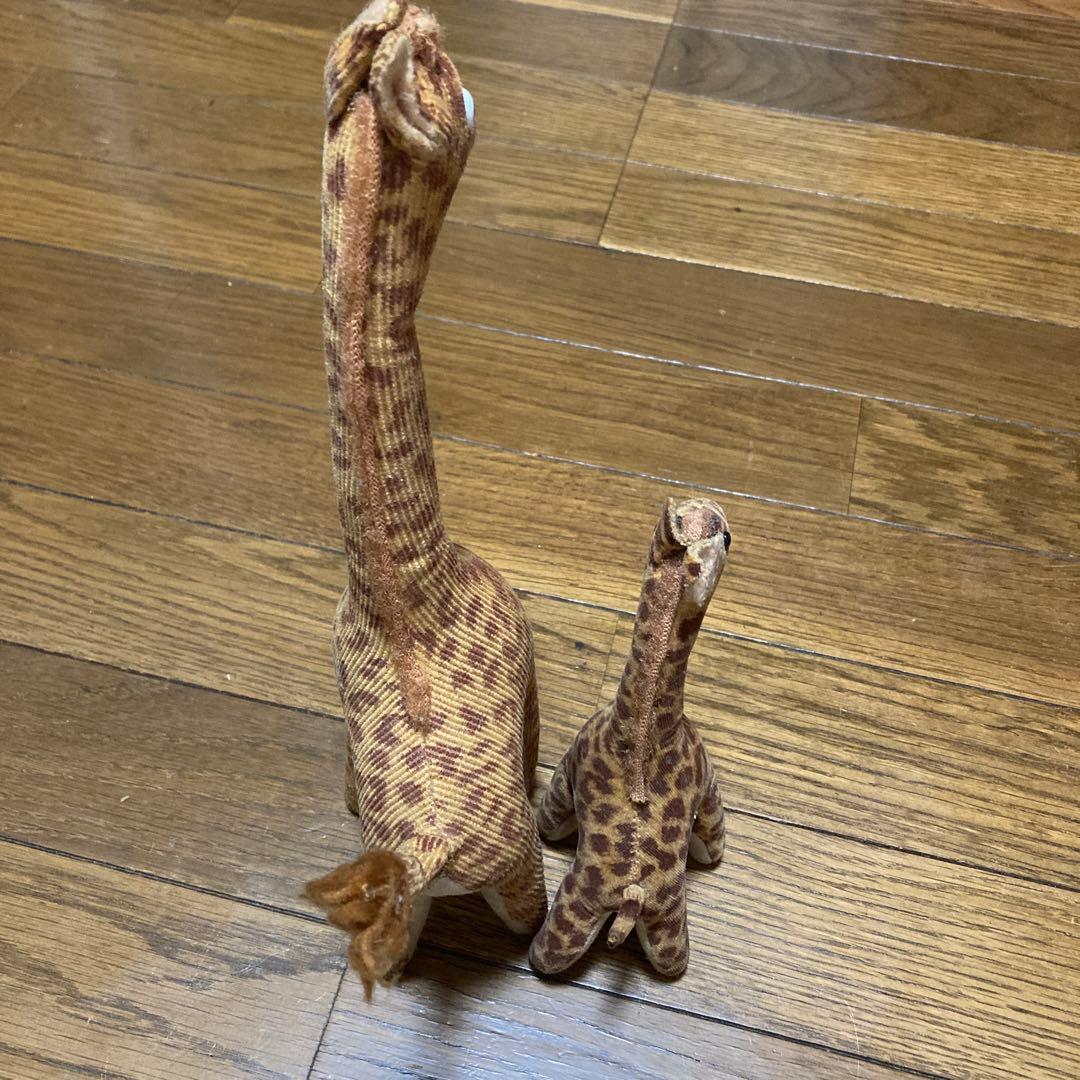 ヴィンテージ　きりんの親子　ぬいぐるみ　動物園ぬいぐるみ　昭和レトロ