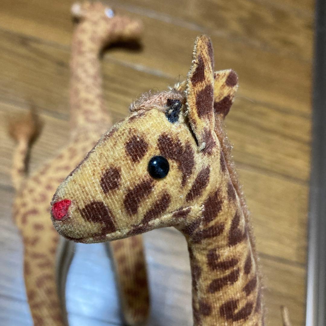 ヴィンテージ　きりんの親子　ぬいぐるみ　動物園ぬいぐるみ　昭和レトロ
