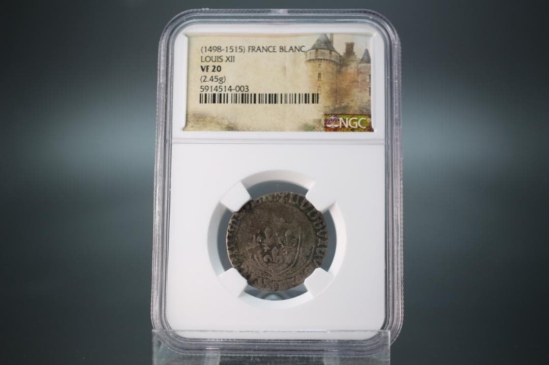 稀少 500年以上前のアンティーク 1498年-1515年 銀貨 鑑定品