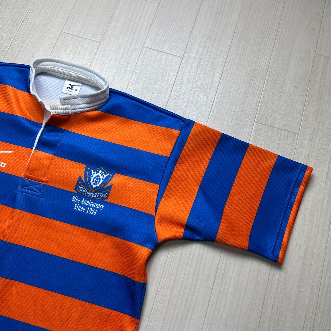 ミズノ法政大学ラグビー部ラガーシャツジャージユニフォームL 創部80周年記念