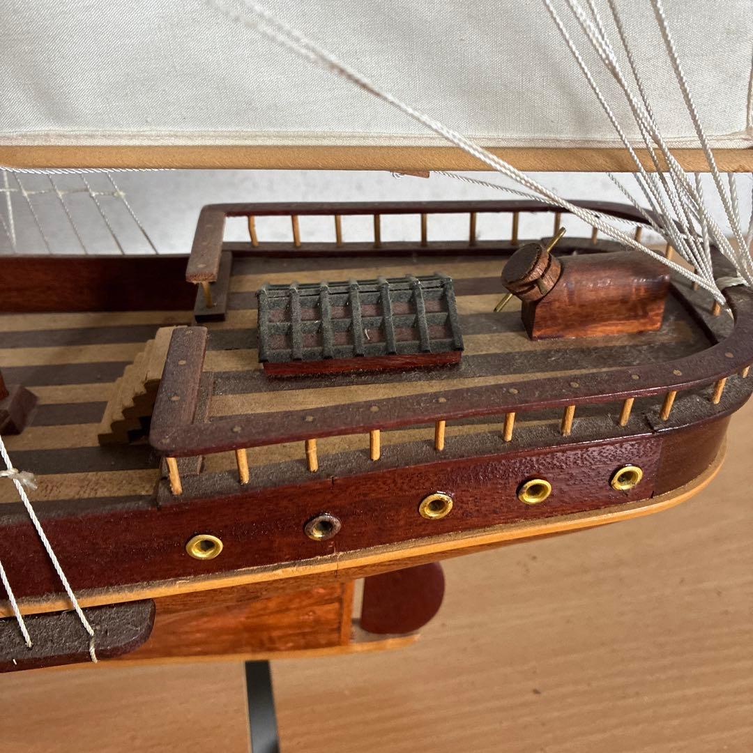 大型 木製 帆船模型 インテリア オブジェ 飾り船 自宅保管品