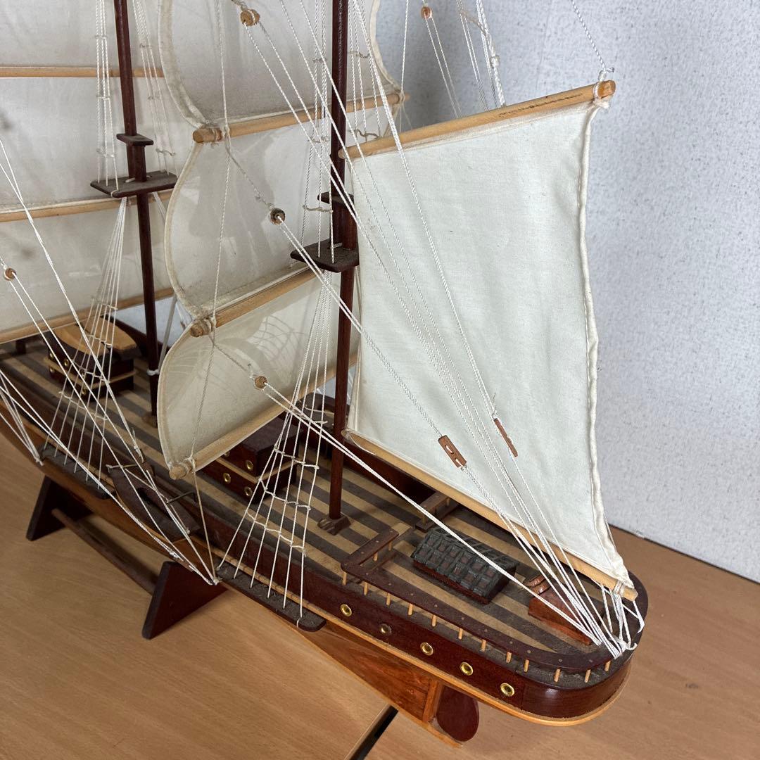 大型 木製 帆船模型 インテリア オブジェ 飾り船 自宅保管品