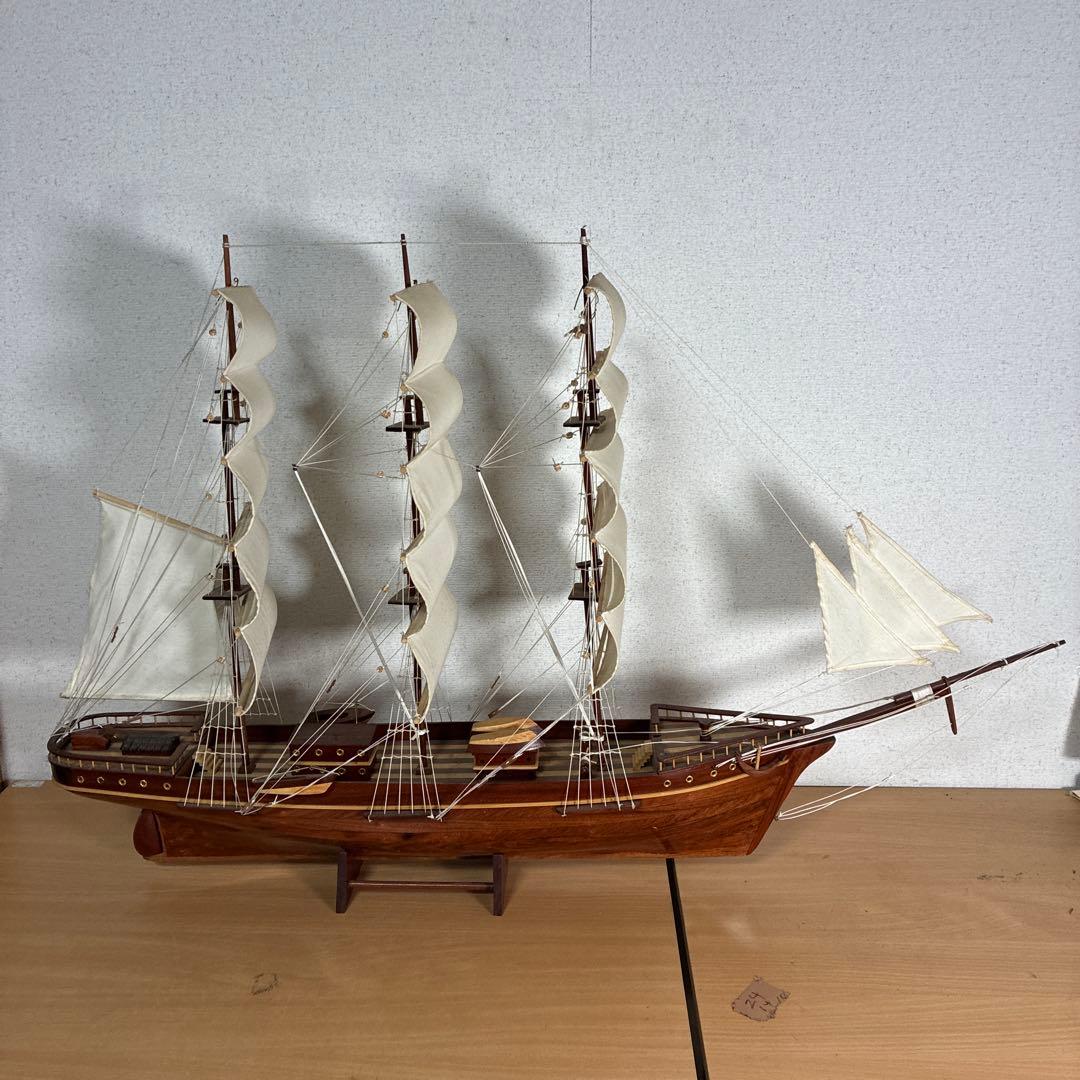 大型 木製 帆船模型 インテリア オブジェ 飾り船 自宅保管品