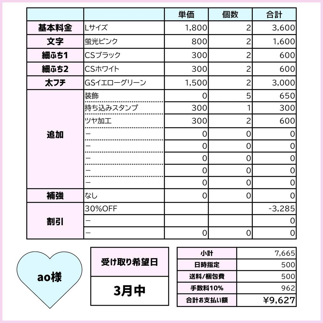 aoページ♡ネームボード うちわ文字 連結文字パネル オーダー