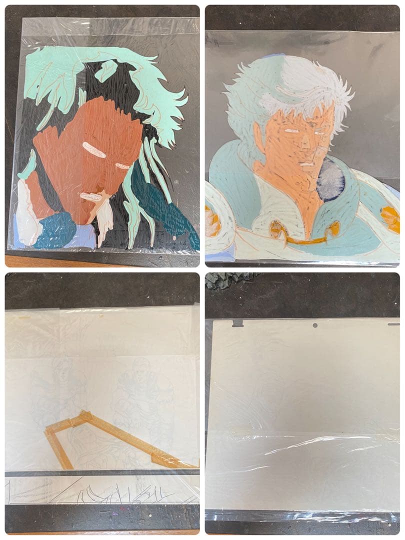 実使用品】北斗の拳　セル画　指示画　4枚セット　昭和　アニメ