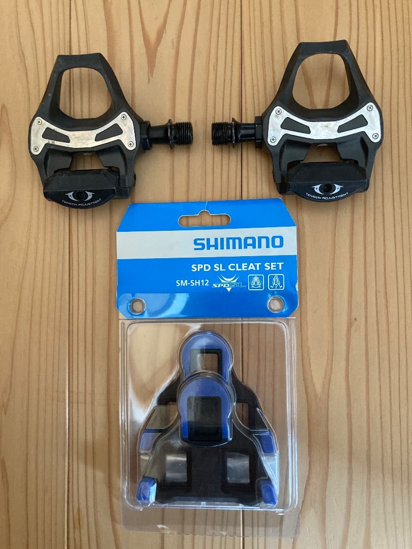 シマノのビンディングペダル と新品クリートセット、SIDIのビンディングシューズ