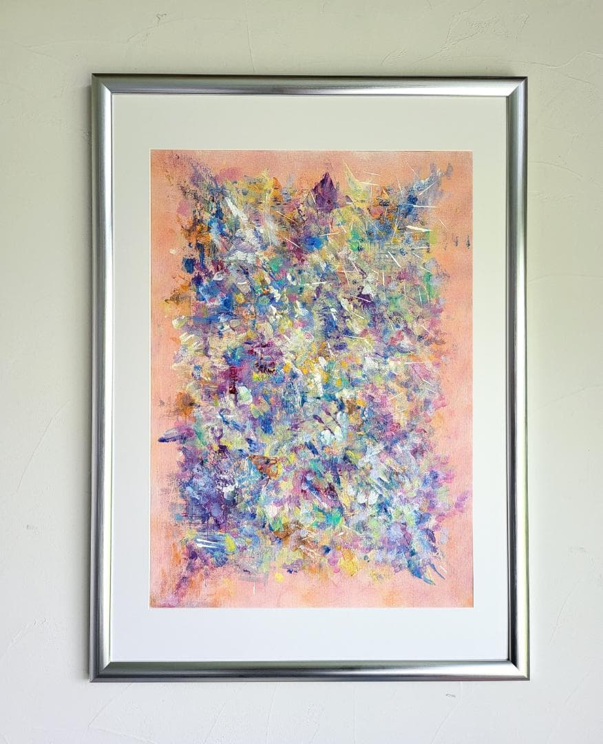 香水 / 抽象画 77×56㎝ B2 額縁セット 原画1点のみ モダンアート