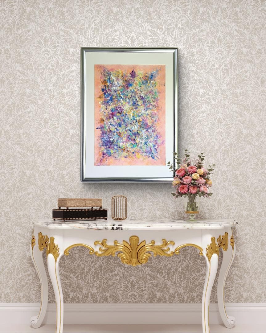 香水 / 抽象画 77×56㎝ B2 額縁セット 原画1点のみ モダンアート