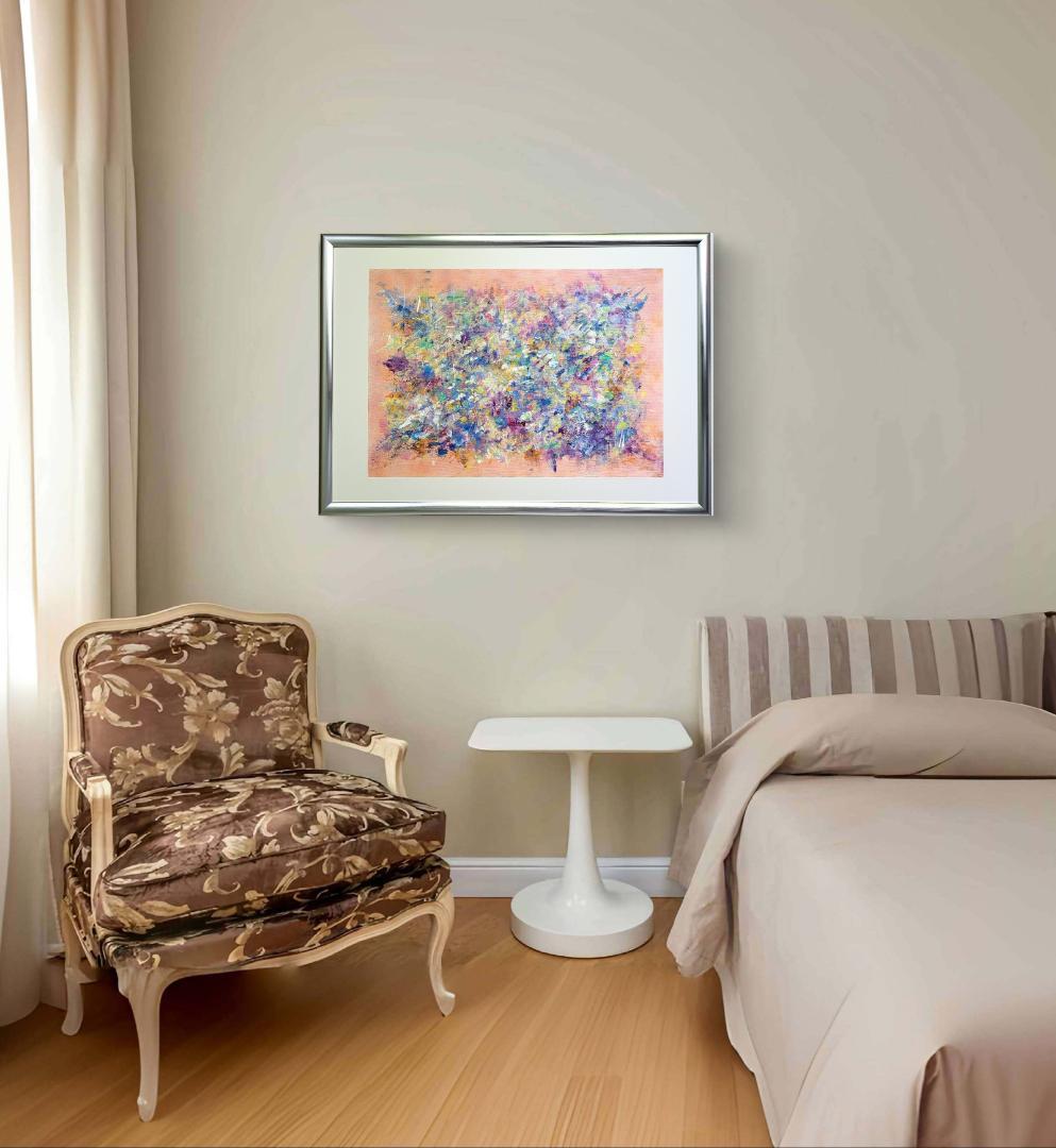 香水 / 抽象画 77×56㎝ B2 額縁セット 原画1点のみ モダンアート