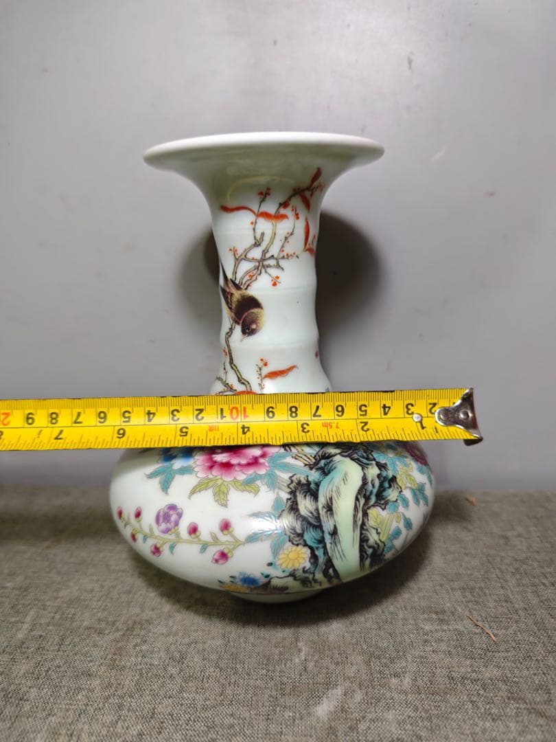 旧蔵　清国　乾隆年 粉彩 花瓶 置物　インテリア