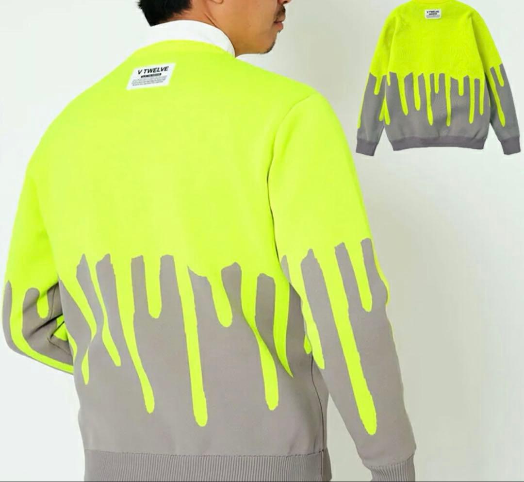 ¥28,600新品正規品【V12/L】裏地付きクルーネックニット長袖セーター秋冬