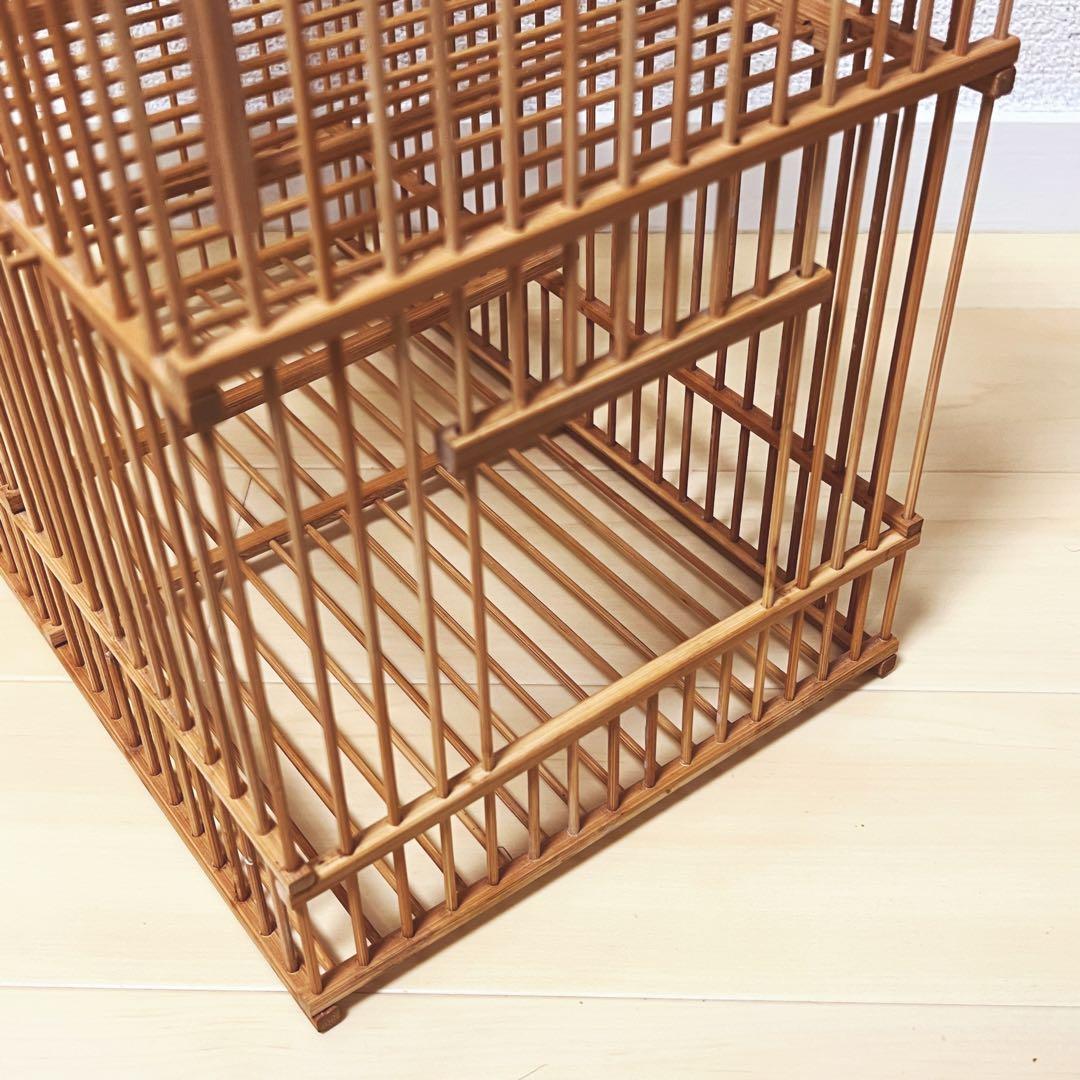 【蔵出し出品】竹製 鳥籠 落とし籠