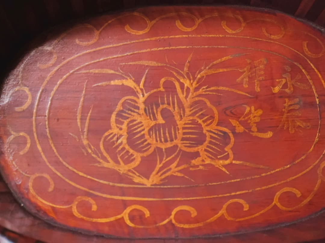 永辰祥造　唐木　寄木煙草盆　漆工芸　箱付　煙道具　茶道具Q2330