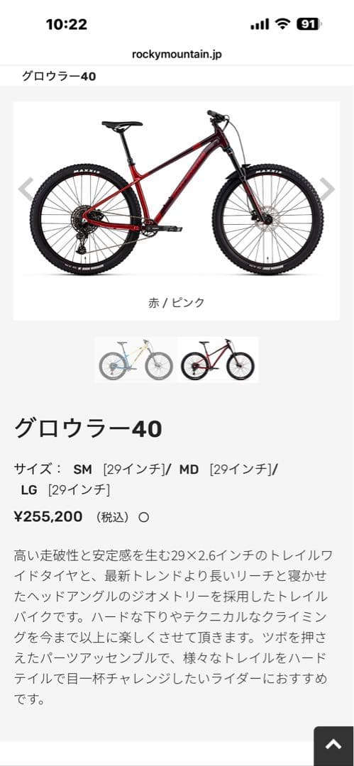 ロッキーマウンテン　growler40 ROCKY MOUNTAIN Mサイズ