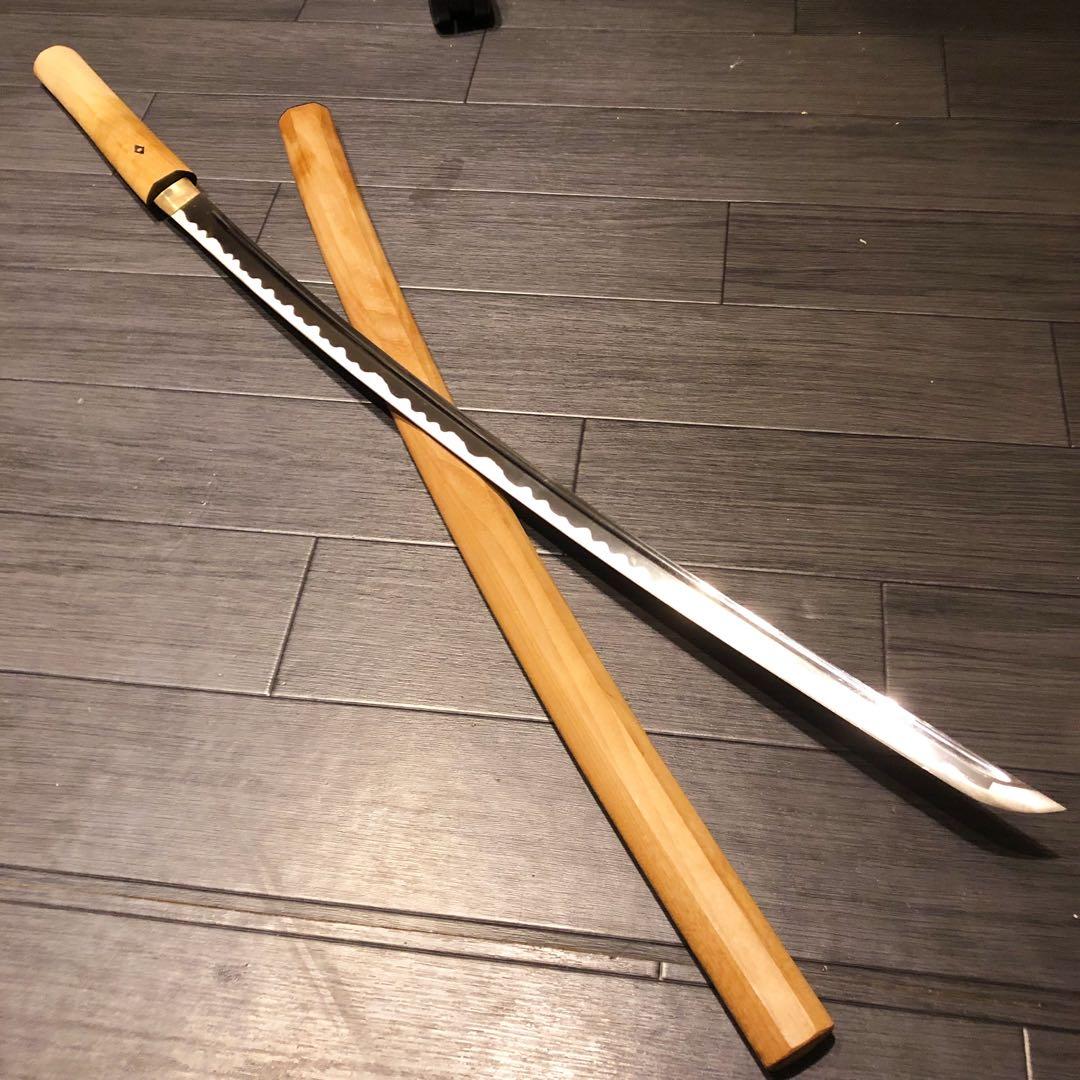最高級模造刀 濃州関工　白鞘 太刀　樋入り刀身　居合刀 太刀　重みあり