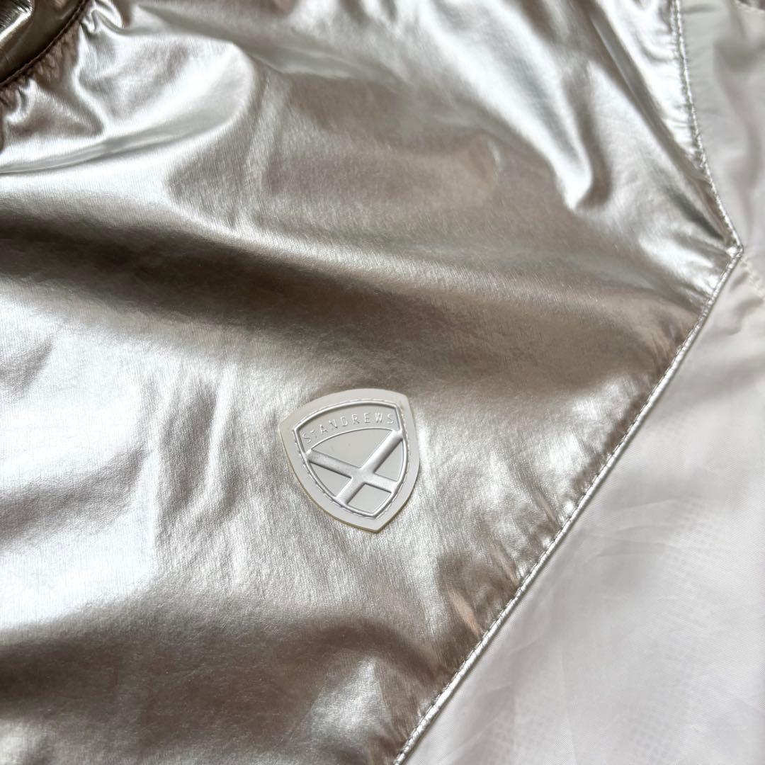 St ANDREWS ナイロン裏地メッシュ ダブルジップジャケット ロゴ M