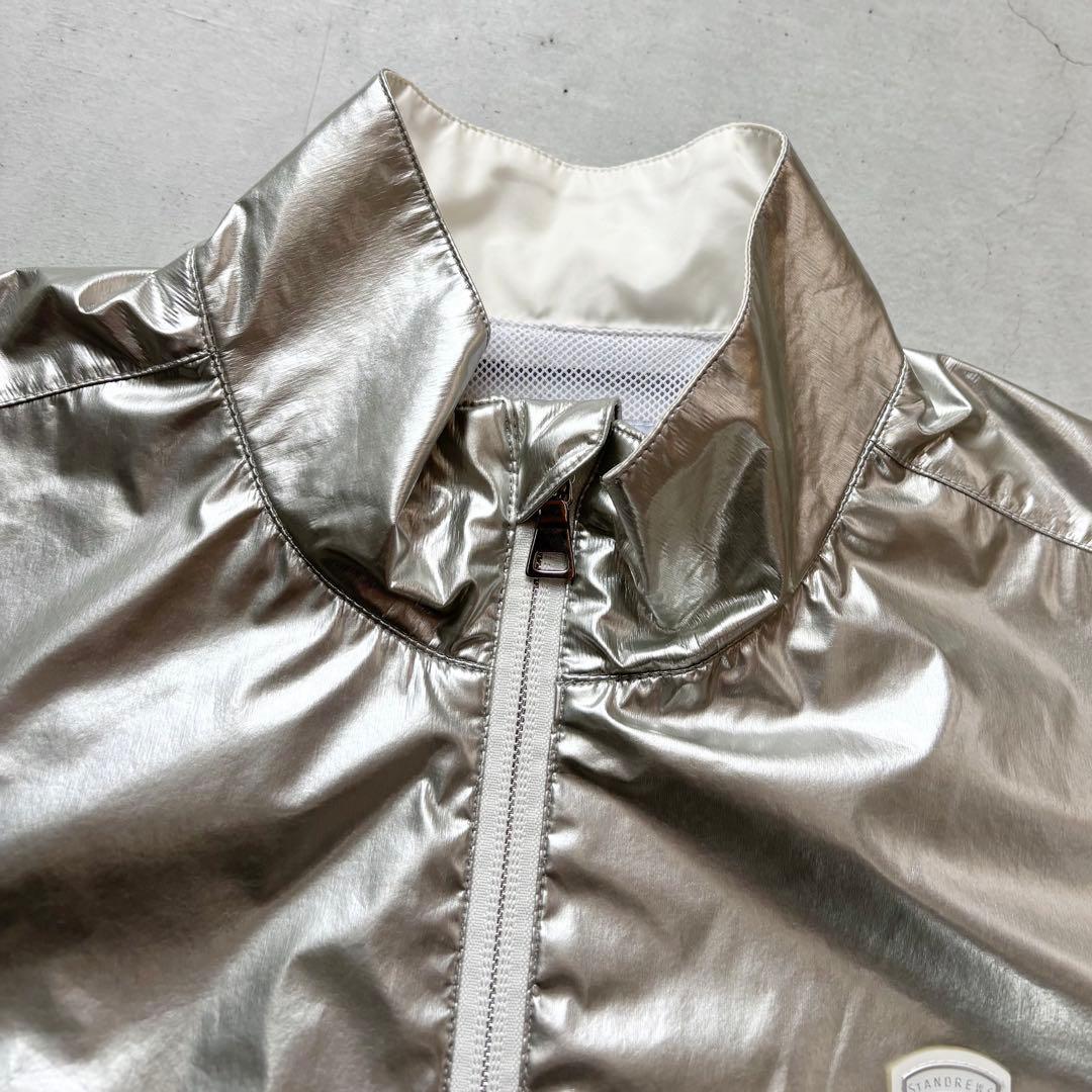 St ANDREWS ナイロン裏地メッシュ ダブルジップジャケット ロゴ M