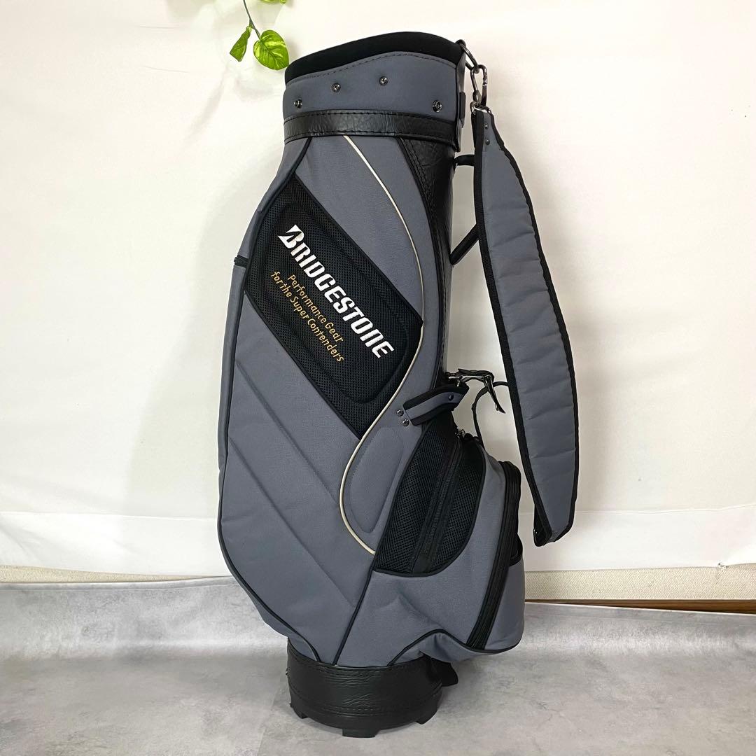 良品✨ブリヂストン キャディバッグ グレー フード×シャフトガード3本付き 軽量