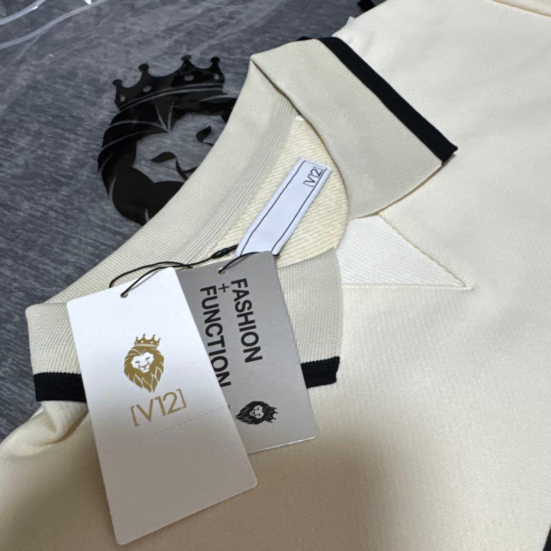 [V12] ゴルフ　新品 クリーム色 ポロシャツ