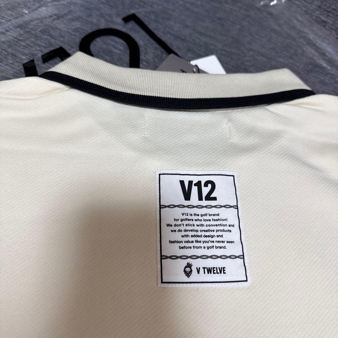[V12] ゴルフ　新品 クリーム色 ポロシャツ