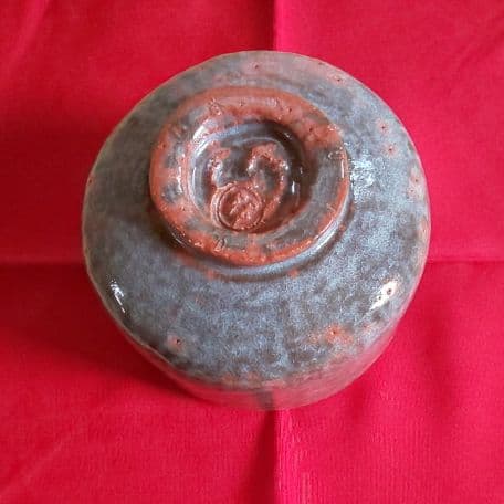 A 127 赤楽窯変茶碗 ・ 佐々木輝男造（共箱付き）